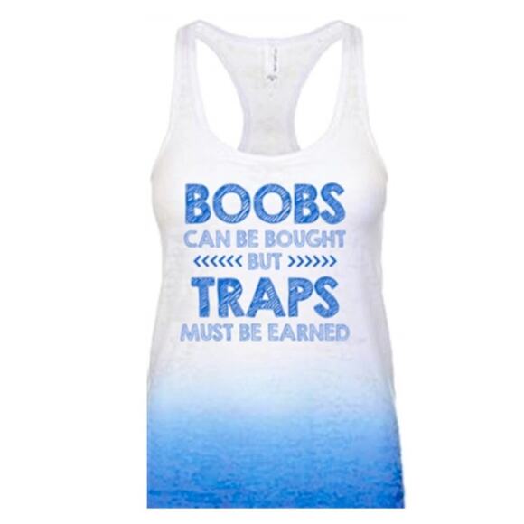Born To Wod ombre graphic workout tank white blue Medium NEW - Picture 1 of 8